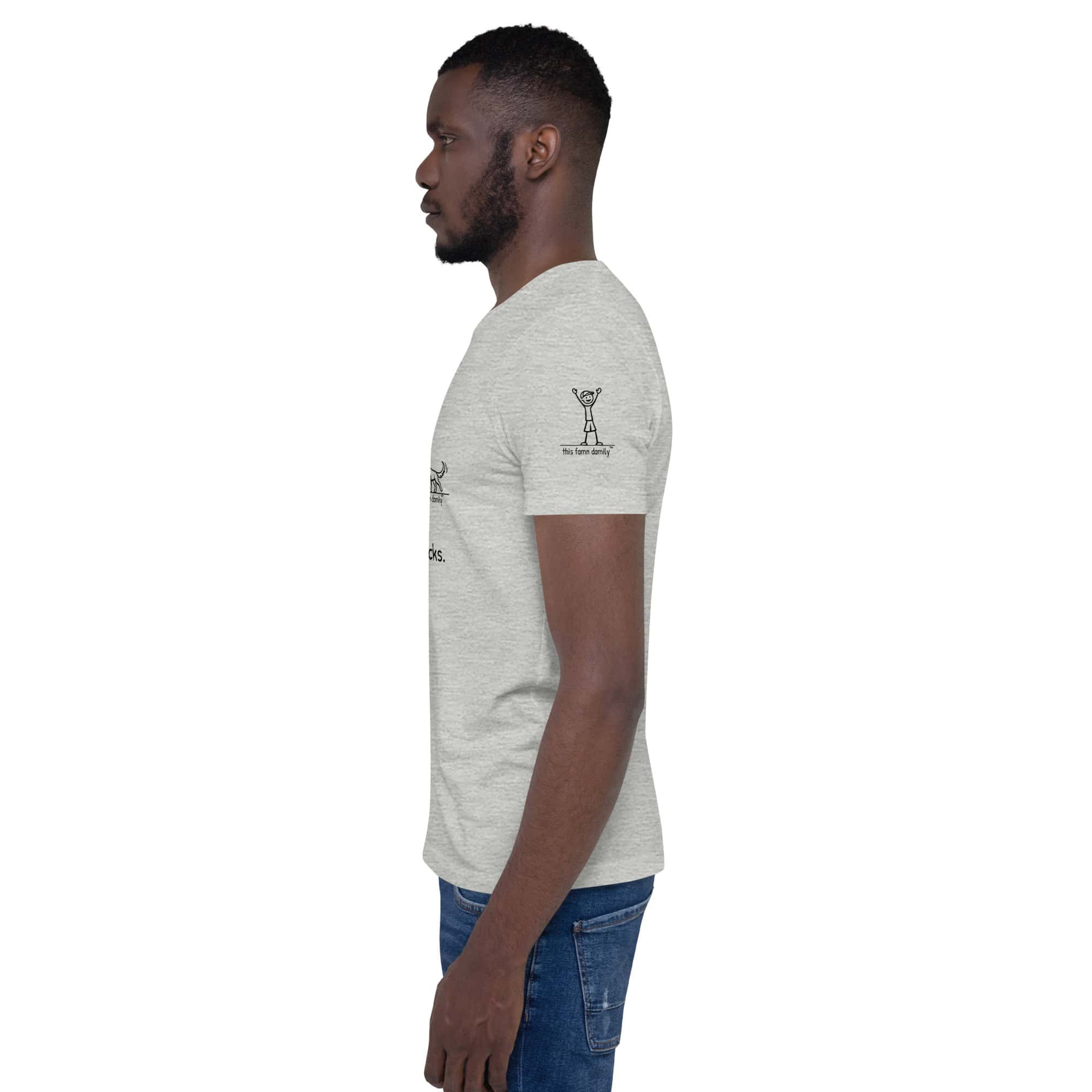 Built on love. Held together by snacks. — This Famn Damily™ Unisex Tee - Image 2