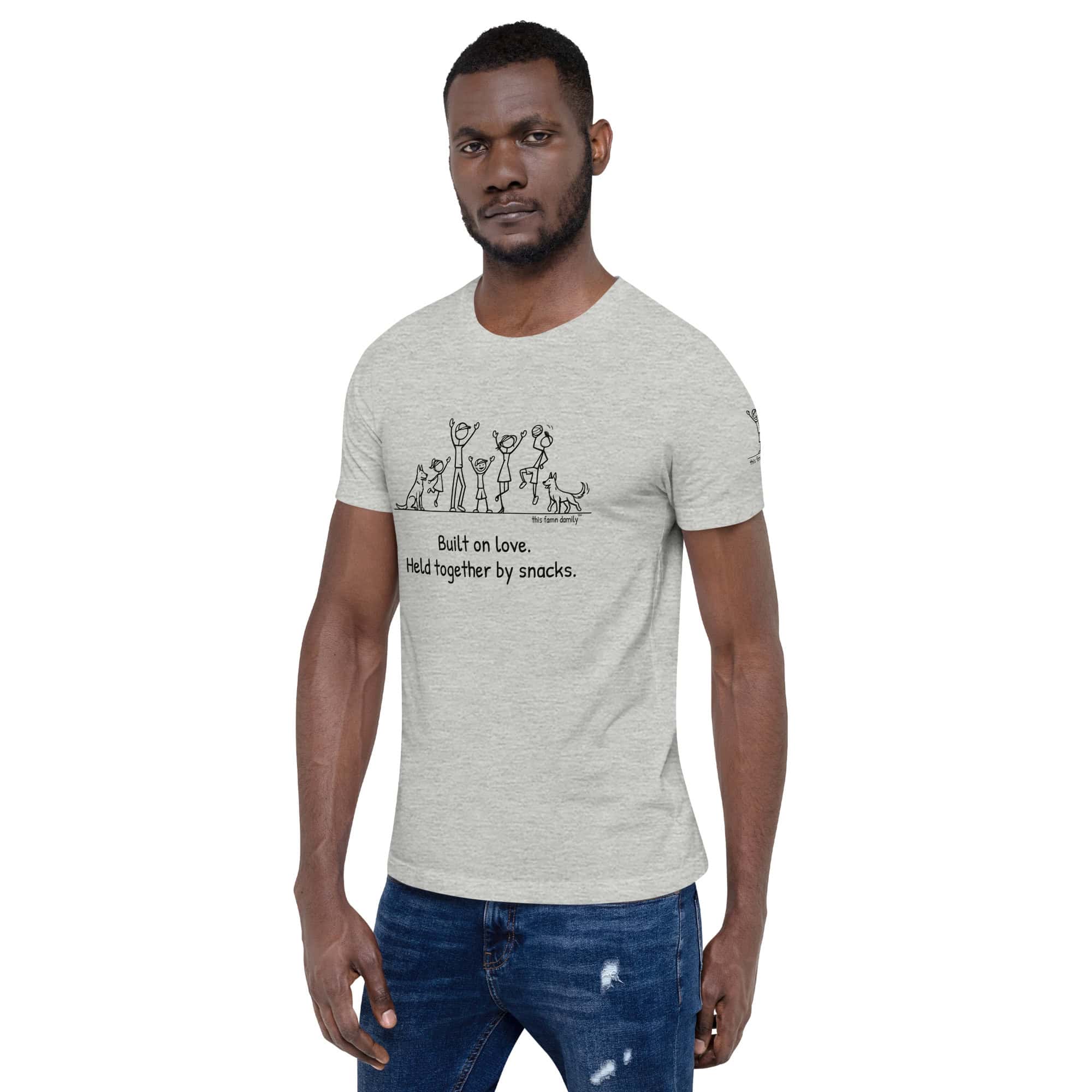 Built on love. Held together by snacks. — This Famn Damily™ Unisex Tee - Image 3