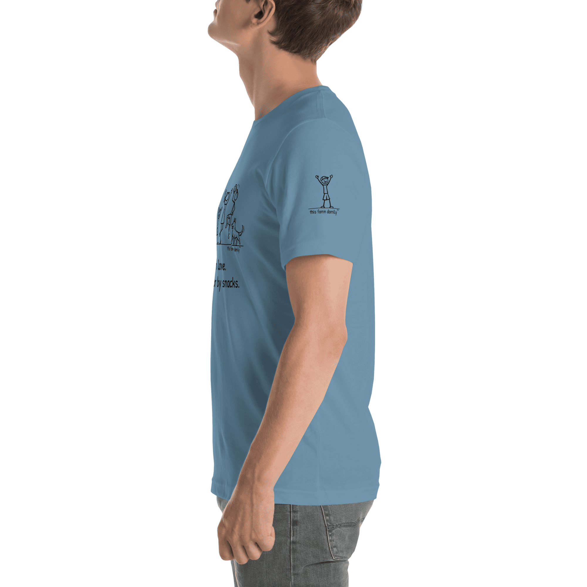 Built on love. Held together by snacks. — This Famn Damily™ Unisex Tee - Image 3